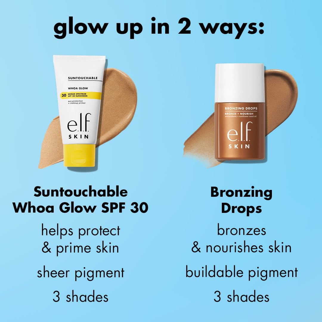 e.l.f. SKIN Bronzing Drops, Liquid Bronzer For Face & Skin, Creates A Sun-Kissed Glow, Infused With Vitamin E, Vegan & Cruelty-Free, Pure Gold - Maple Wellness Supplements