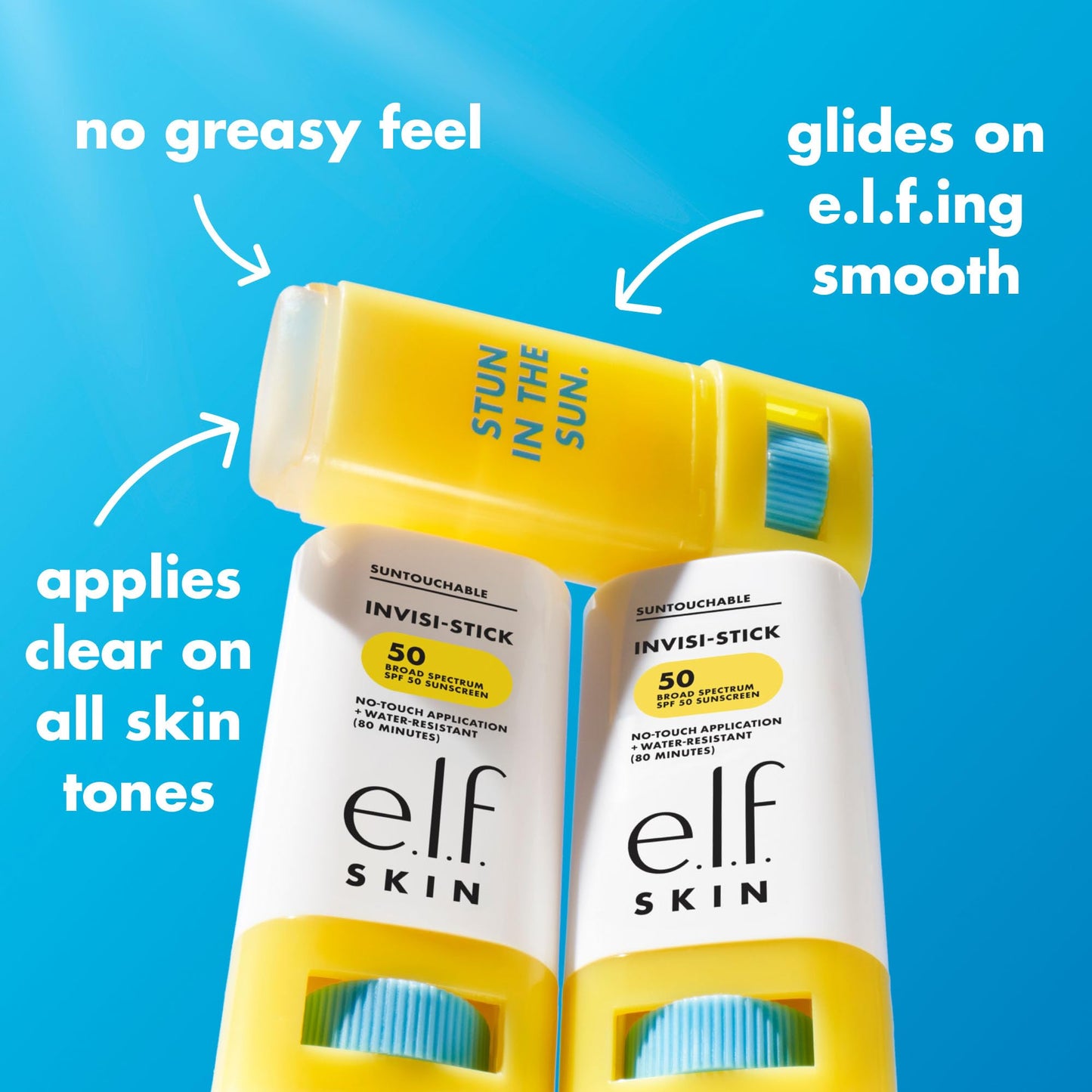 e.l.f. SKIN Suntouchable Invisi-Stick SPF 50, Clear Sunscreen For A Natural Finish, Made With Moisturizing Sunflower Seed Oil, Vegan & Cruelty-Free - Maple Wellness Supplements