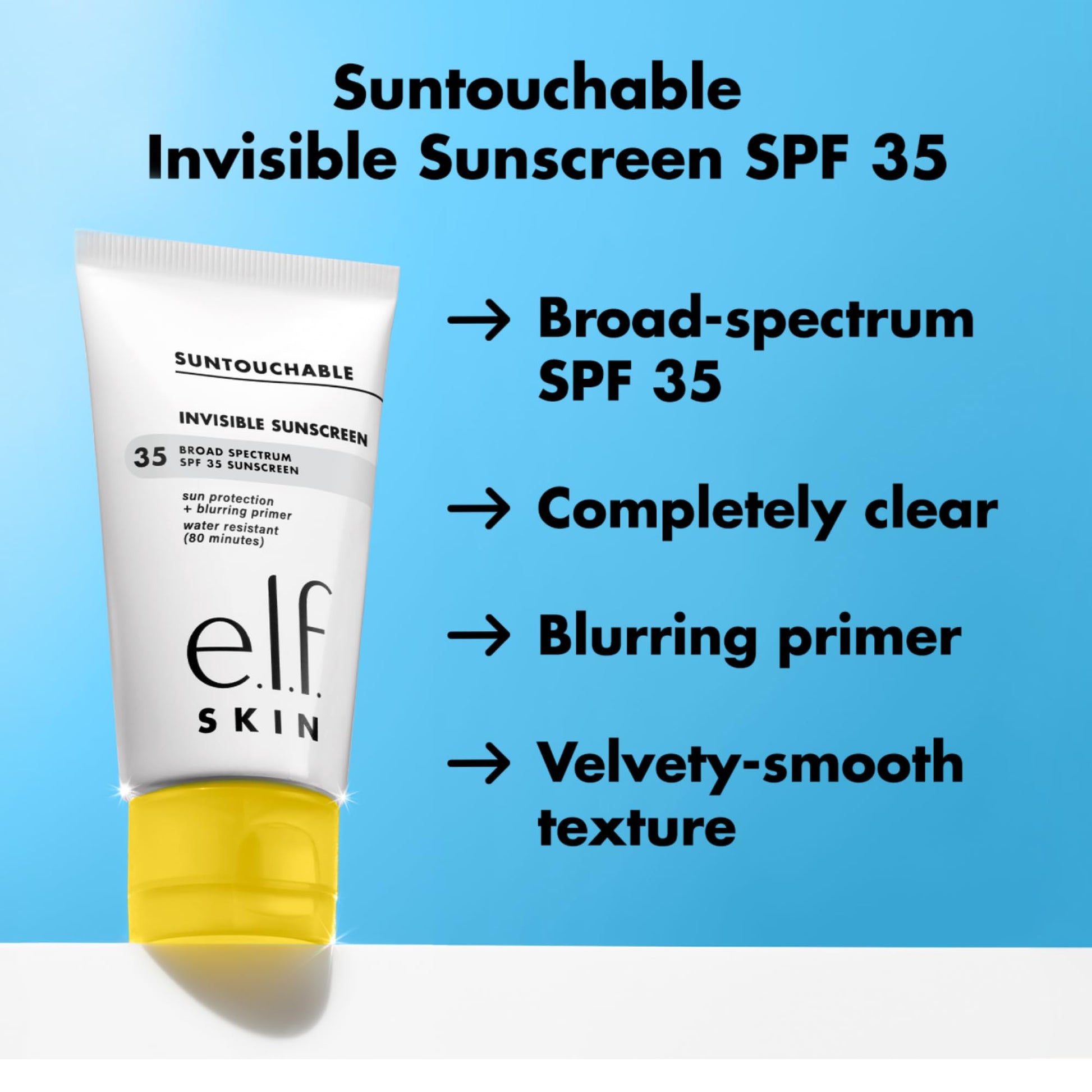 e.l.f. SKIN Suntouchable Invisible SPF 35, Lightweight, Gel-based Sunscreen For A Smooth Complexion, Doubles As A Makeup Primer - Maple Wellness Supplements