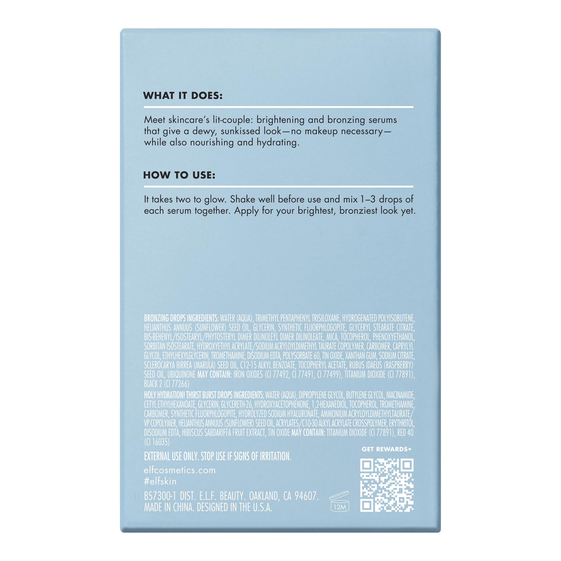 e.l.f. SKIN The Hottest Drops Duo, Holy Hydration! Thirst Burst & Bronzing Skincare Set, For A Dewy, Sun-Kissed Look, Vegan & Cruelty-Free - Maple Wellness Supplements