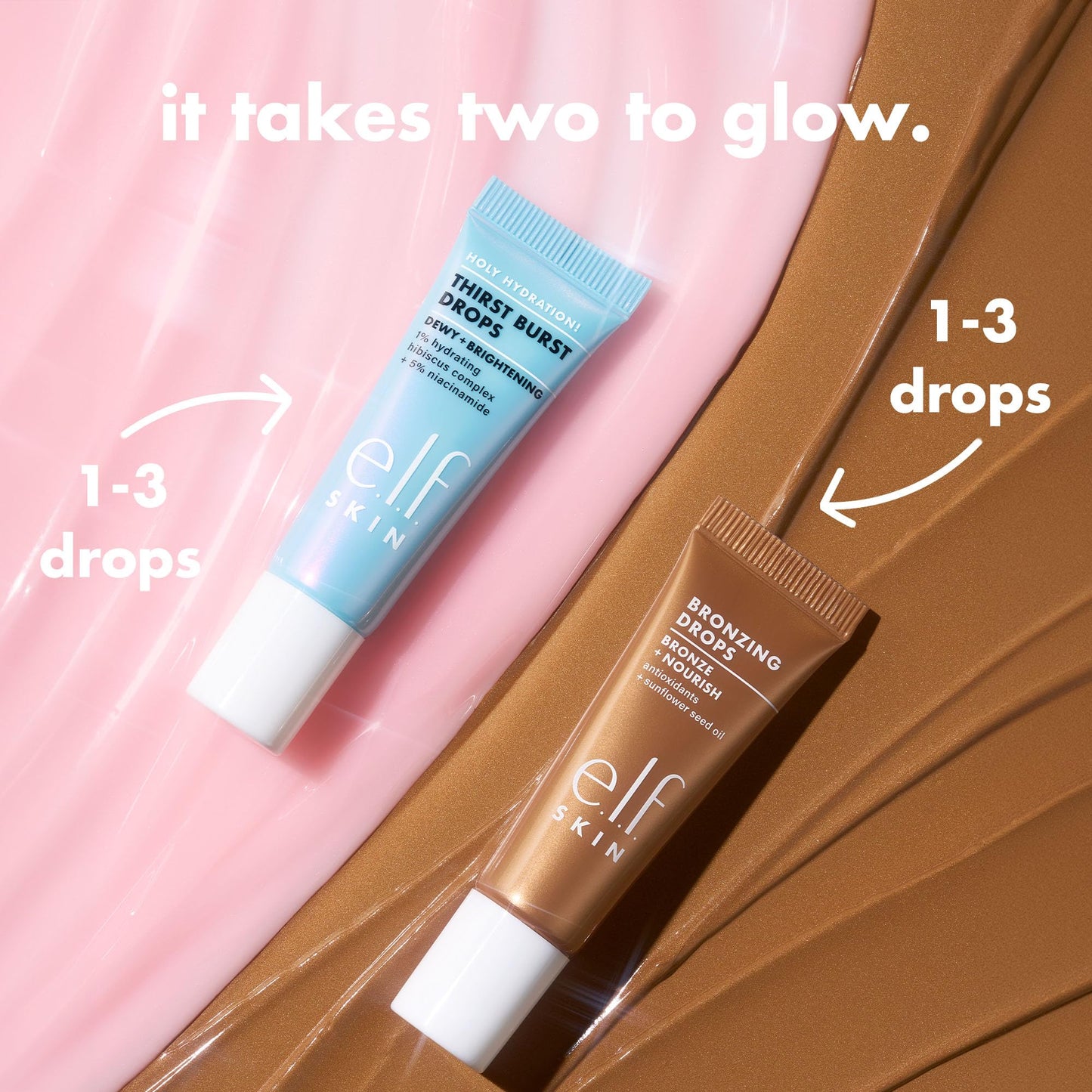 e.l.f. SKIN The Hottest Drops Duo, Holy Hydration! Thirst Burst & Bronzing Skincare Set, For A Dewy, Sun-Kissed Look, Vegan & Cruelty-Free - Maple Wellness Supplements