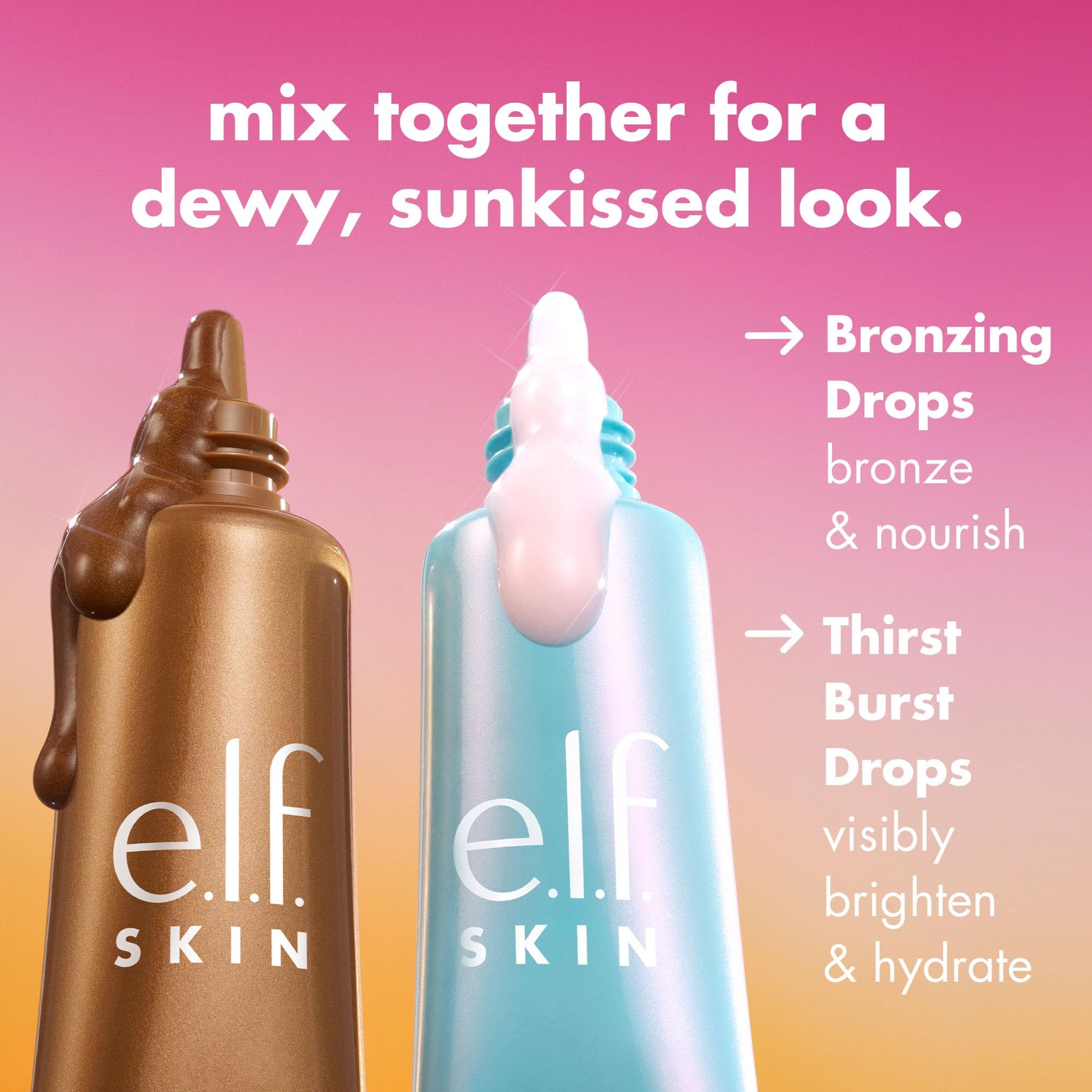 e.l.f. SKIN The Hottest Drops Duo, Holy Hydration! Thirst Burst & Bronzing Skincare Set, For A Dewy, Sun-Kissed Look, Vegan & Cruelty-Free - Maple Wellness Supplements