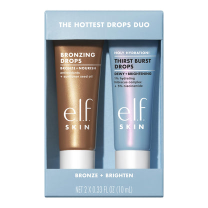 e.l.f. SKIN The Hottest Drops Duo, Holy Hydration! Thirst Burst & Bronzing Skincare Set, For A Dewy, Sun-Kissed Look, Vegan & Cruelty-Free - Maple Wellness Supplements