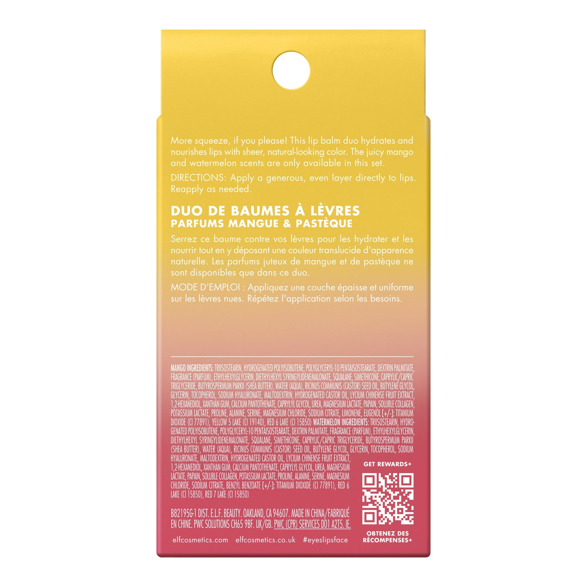 e.l.f. Squeeze Me More Lip Balm Duo, Moisturizing Balm For A Sheer Tint Of Color, Made With Hyaluronic Acid - Maple Wellness Supplements