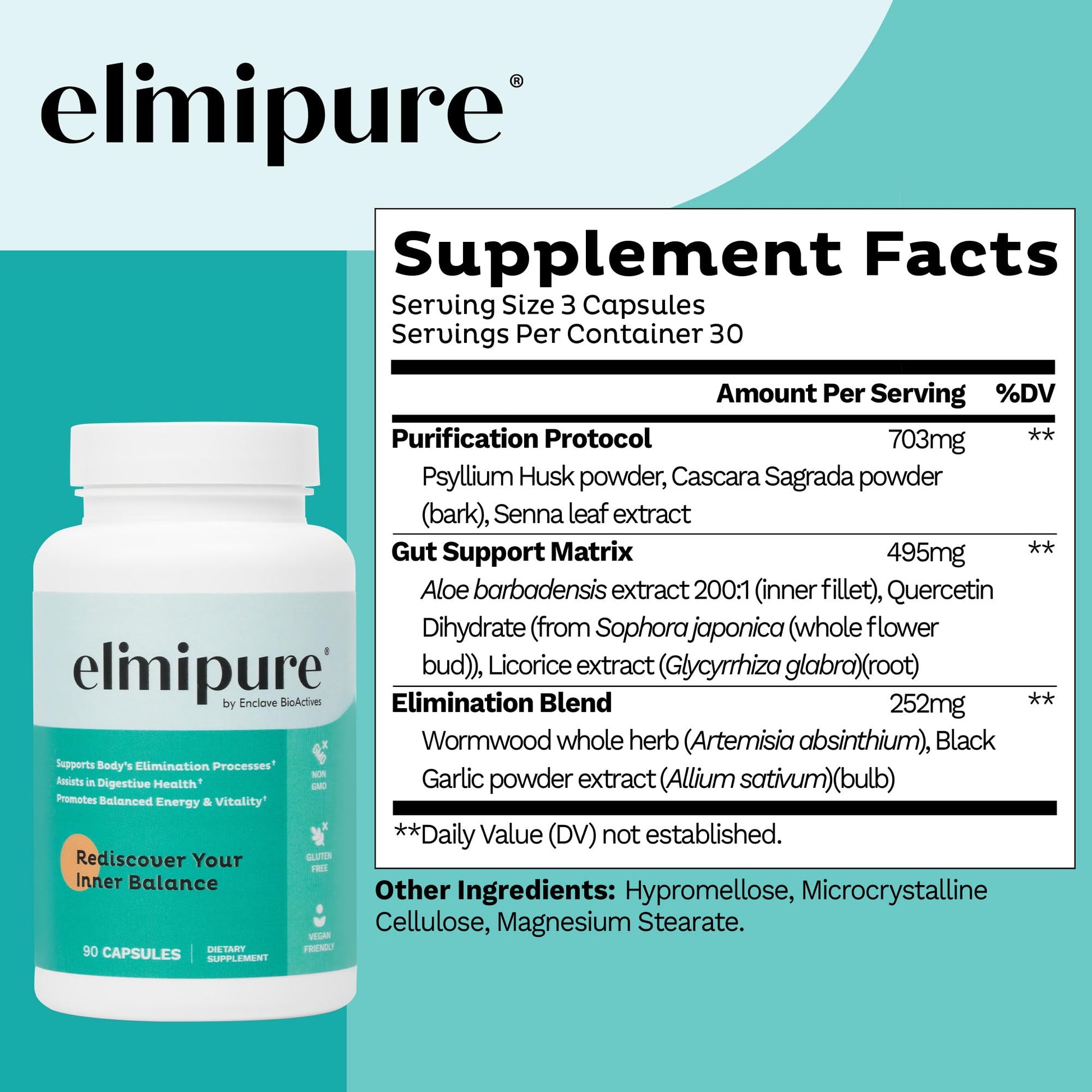 Elimipure Gut Cleanse & Restore Supplement: Natural & Effective Detox Cleanse Capsules | Fortify Your Microbiome | Effortless Morning Stools - Maple Wellness Supplements