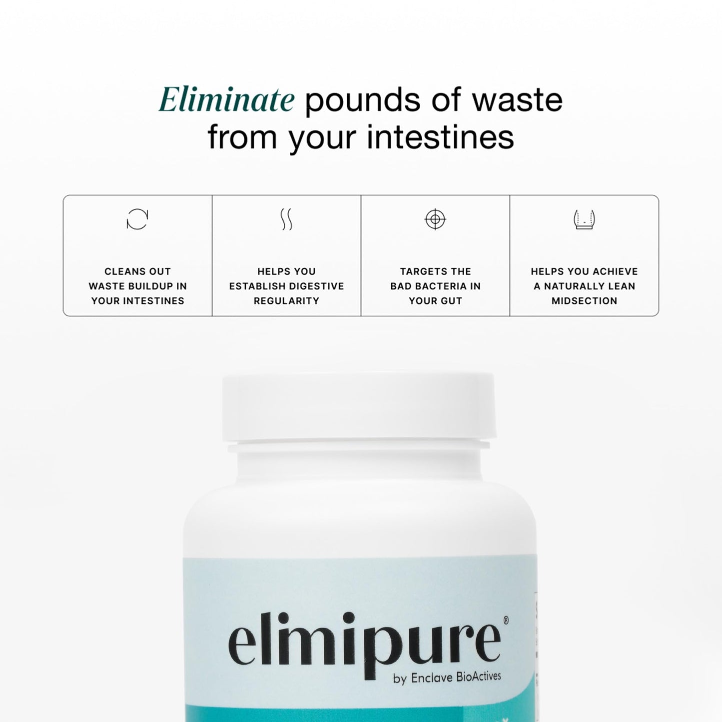 Elimipure Gut Cleanse & Restore Supplement: Natural & Effective Detox Cleanse Capsules | Fortify Your Microbiome | Effortless Morning Stools | Restore Your Gut from the Inside Out - Maple Wellness Supplements