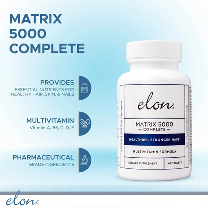 Elon Matrix 5000 Complete Multivitamin — Skin, Hair and Nail Growth Vitamins — Healthy Hair Growth Vitamins for Women & Men - Maple Wellness Supplements