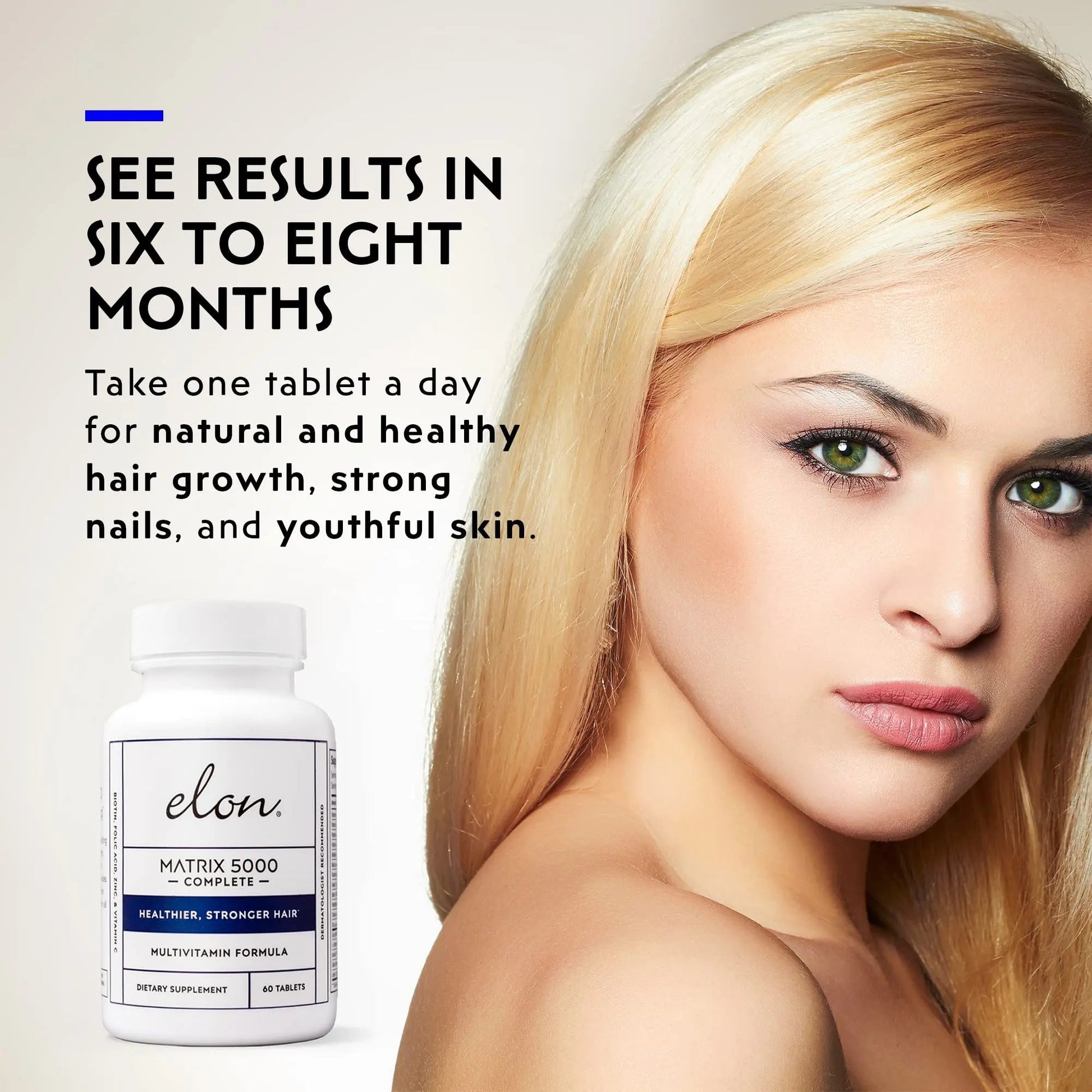 Elon Matrix 5000 Complete Multivitamin — Skin, Hair and Nail Growth Vitamins — Healthy Hair Growth Vitamins for Women & Men - Maple Wellness Supplements