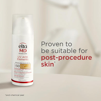 EltaMD UV AOX Elements Tinted Mineral Face Sunscreen Lotion, Tinted Moisturizer for Face SPF 50 with Antioxidants, For Dry Sensitive Skin 1.7 oz Pump - Maple Wellness Supplements