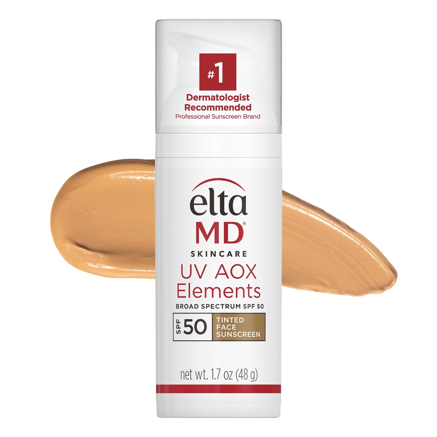 EltaMD UV AOX Elements Tinted Mineral Face Sunscreen Lotion, Tinted Moisturizer for Face SPF 50 with Antioxidants, For Dry Sensitive Skin 1.7 oz Pump - Maple Wellness Supplements