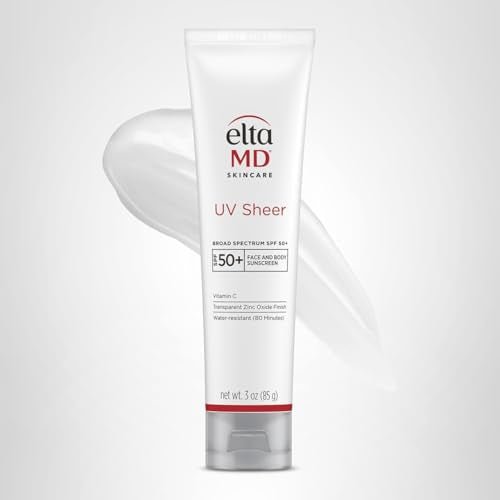 EltaMD UV Sheer Face and Body Sunscreen SPF 50+, Oil Free, No White Cast Sunscreen for Face and Body, Zinc Oxide Formula, 3.0 oz Tube - Maple Wellness Supplements