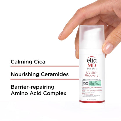 EltaMD UV Skin Recovery Green Tint 100% Mineral Sunscreen, SPF 50, Redness Correcting - Maple Wellness Supplements