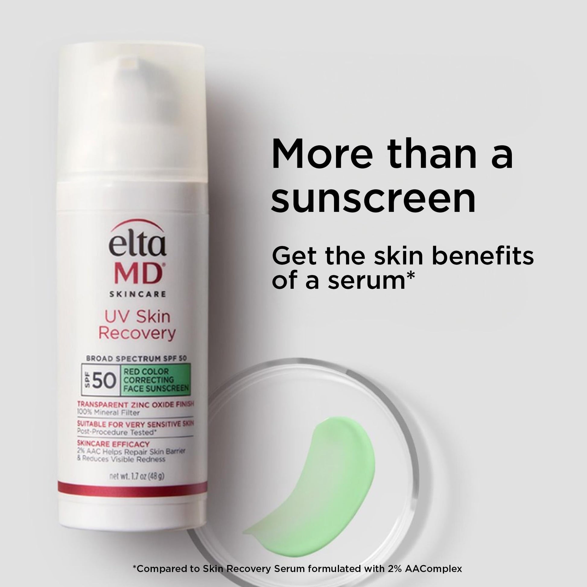 EltaMD UV Skin Recovery Green Tint 100% Mineral Sunscreen, SPF 50, Redness Correcting - Maple Wellness Supplements