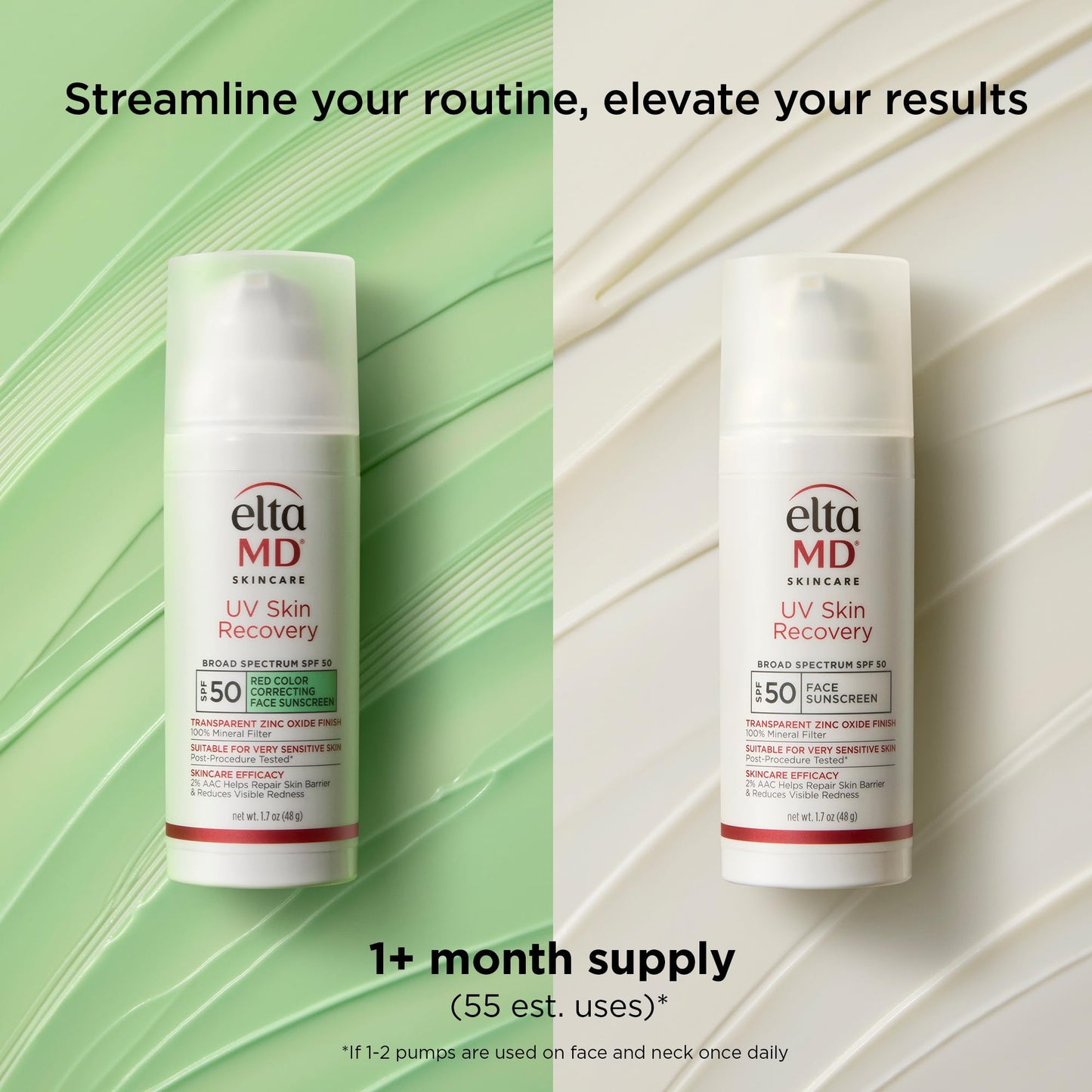 EltaMD UV Skin Recovery Green Tint 100% Mineral Sunscreen, SPF 50, Redness Correcting - Maple Wellness Supplements