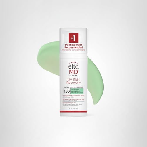 EltaMD UV Skin Recovery Green Tint 100% Mineral Sunscreen, SPF 50, Redness Correcting - Maple Wellness Supplements
