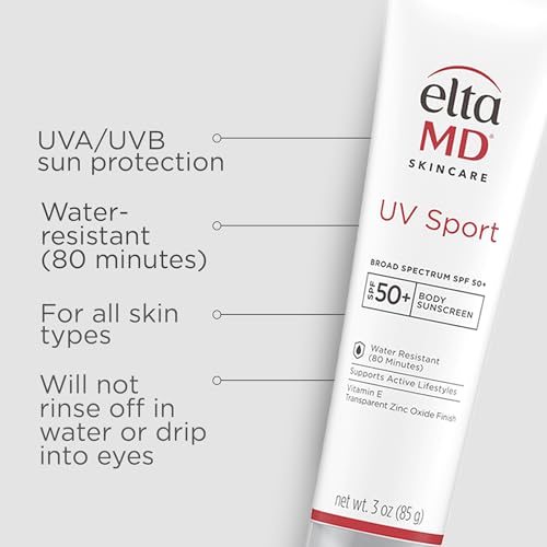 EltaMD UV Sport Sunscreen Lotion SPF 50 - Face and Body Sunscreen SPF 50, Water & Sweat Resistant - Maple Wellness Supplements