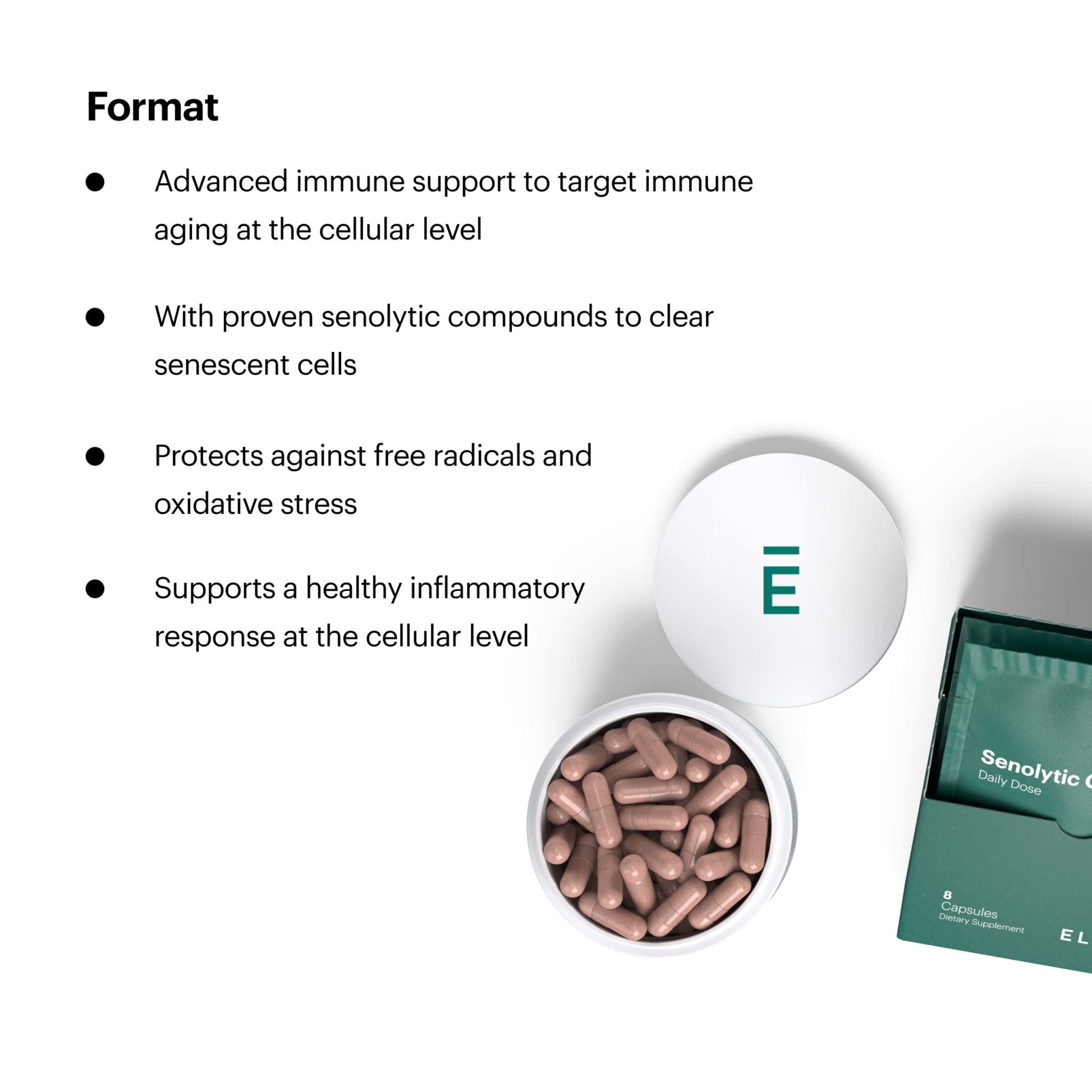 ELYSIUM Format Immune Support Supplement - Vitamin C Supplement, Immunity Support, Immune Defense, Intermittent Senolytic Complex Immune Support for Adults, Complete Immunity Supplement - 60ct - Maple Wellness Supplements