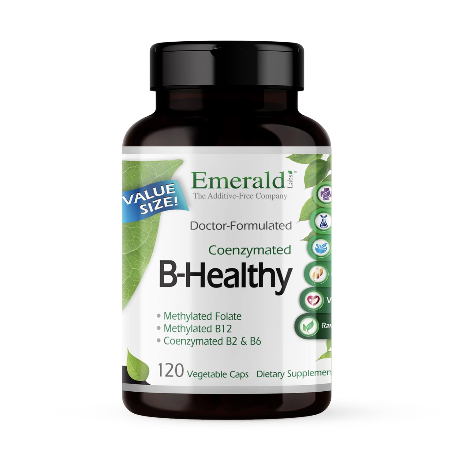 EMERALD LABS B-Healthy - Vegan Vitamin B Complex - Includes Methylated Folic Acid & Full Spectrum B Vitamins - Supports Immune, Brain & Heart Health - Maple Wellness Supplements