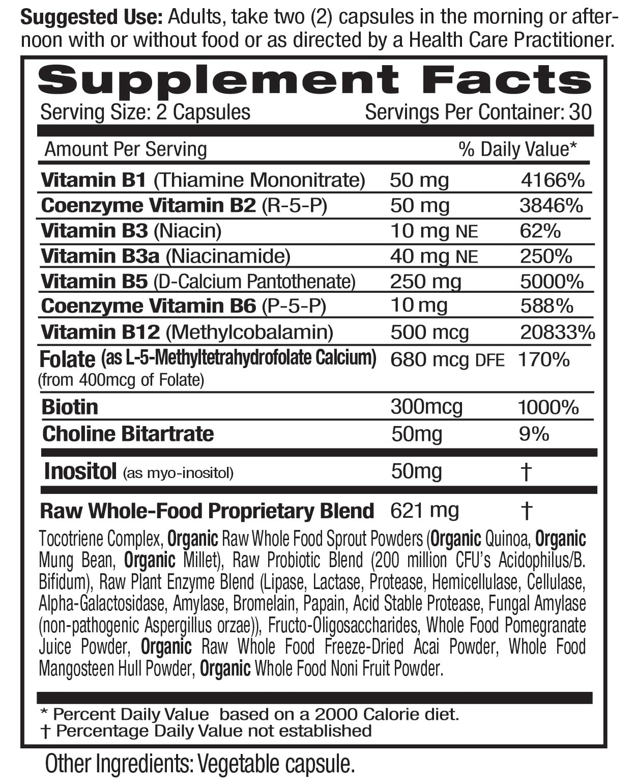 EMERALD LABS B-Healthy - Vegan Vitamin B Complex - Includes Methylated Folic Acid & Full Spectrum B Vitamins - Supports Immune, Brain & Heart Health - Maple Wellness Supplements