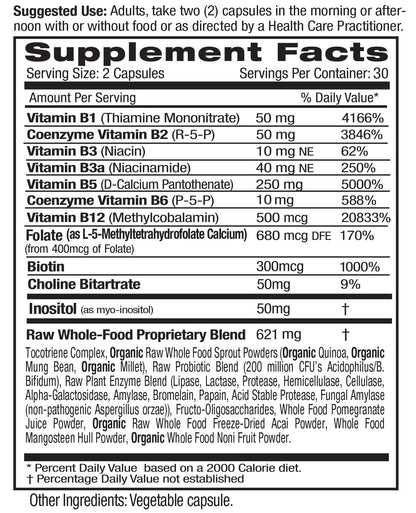 EMERALD LABS B-Healthy - Vegan Vitamin B Complex - Includes Methylated Folic Acid & Full Spectrum B Vitamins - Supports Immune, Brain & Heart Health - Maple Wellness Supplements