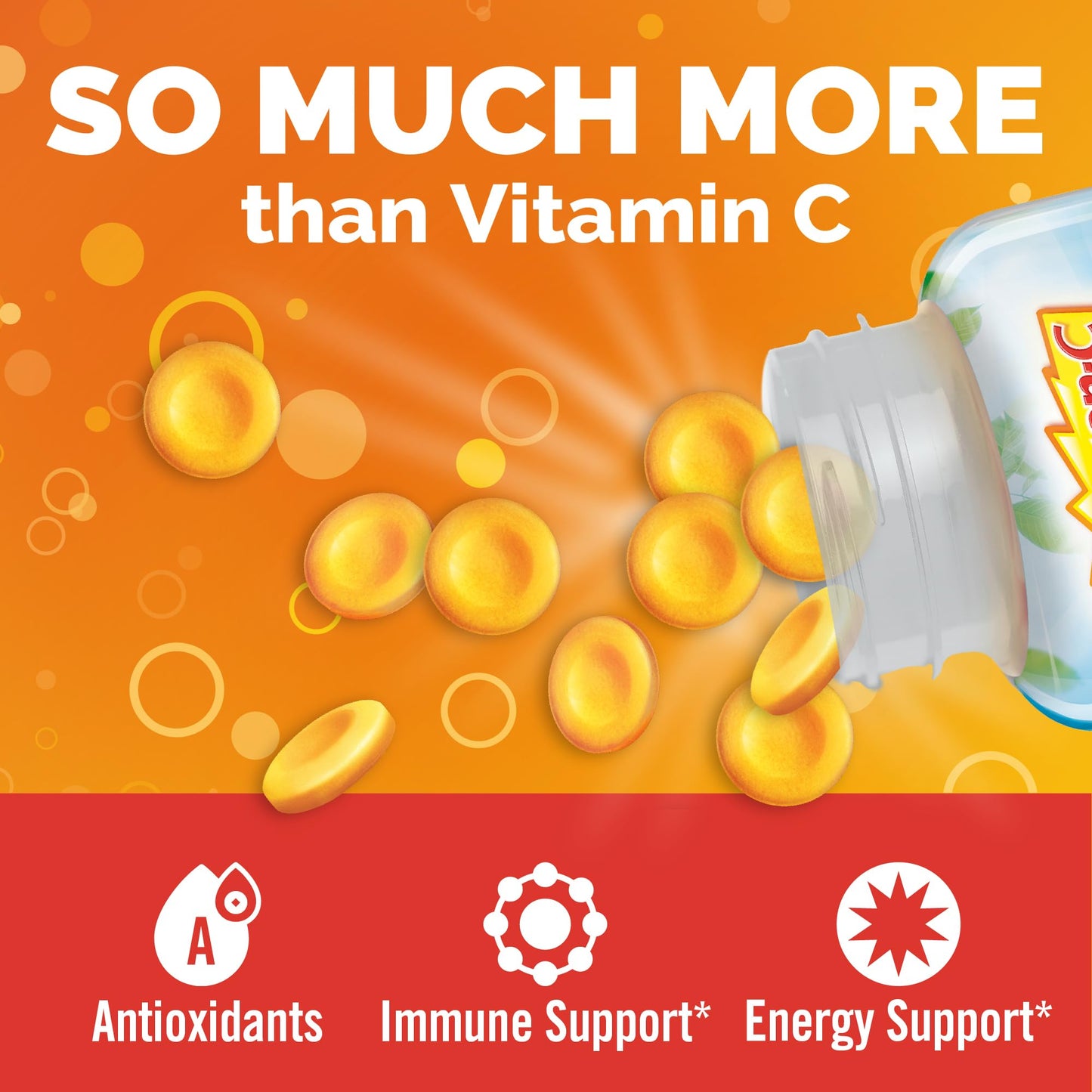 Emergen-C Chewable Vitamin C 1000mg, With B Vitamins And Antioxidants Tablet (40 Count, Orange Blast Flavor), Dietary Supplement - Maple Wellness Supplements