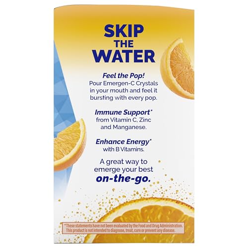 Emergen-C Crystals, On-the-Go Emergen-C Immune Support Supplement with Vitamin C, B Vitamins, Zinc and Manganese - Maple Wellness Supplements