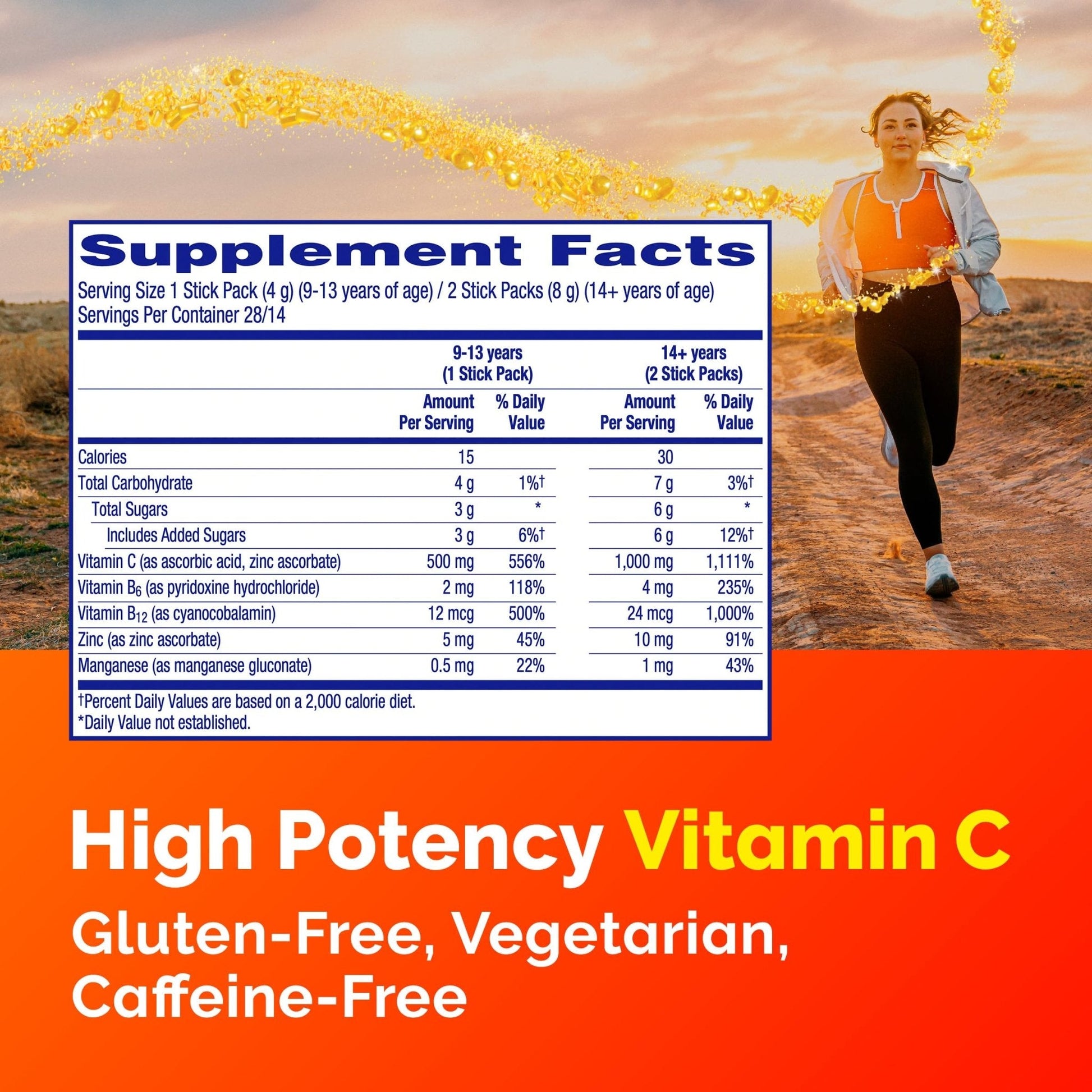 Emergen-C Crystals, On-the-Go Emergen-C Immune Support Supplement with Vitamin C, B Vitamins, Zinc and Manganese - Maple Wellness Supplements