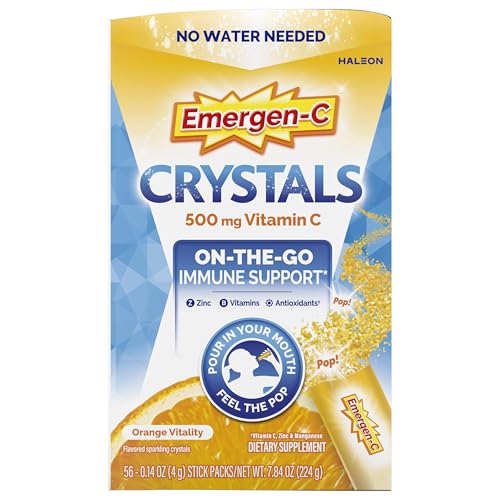 Emergen-C Crystals, On-the-Go Emergen-C Immune Support Supplement with Vitamin C, B Vitamins, Zinc and Manganese - Maple Wellness Supplements