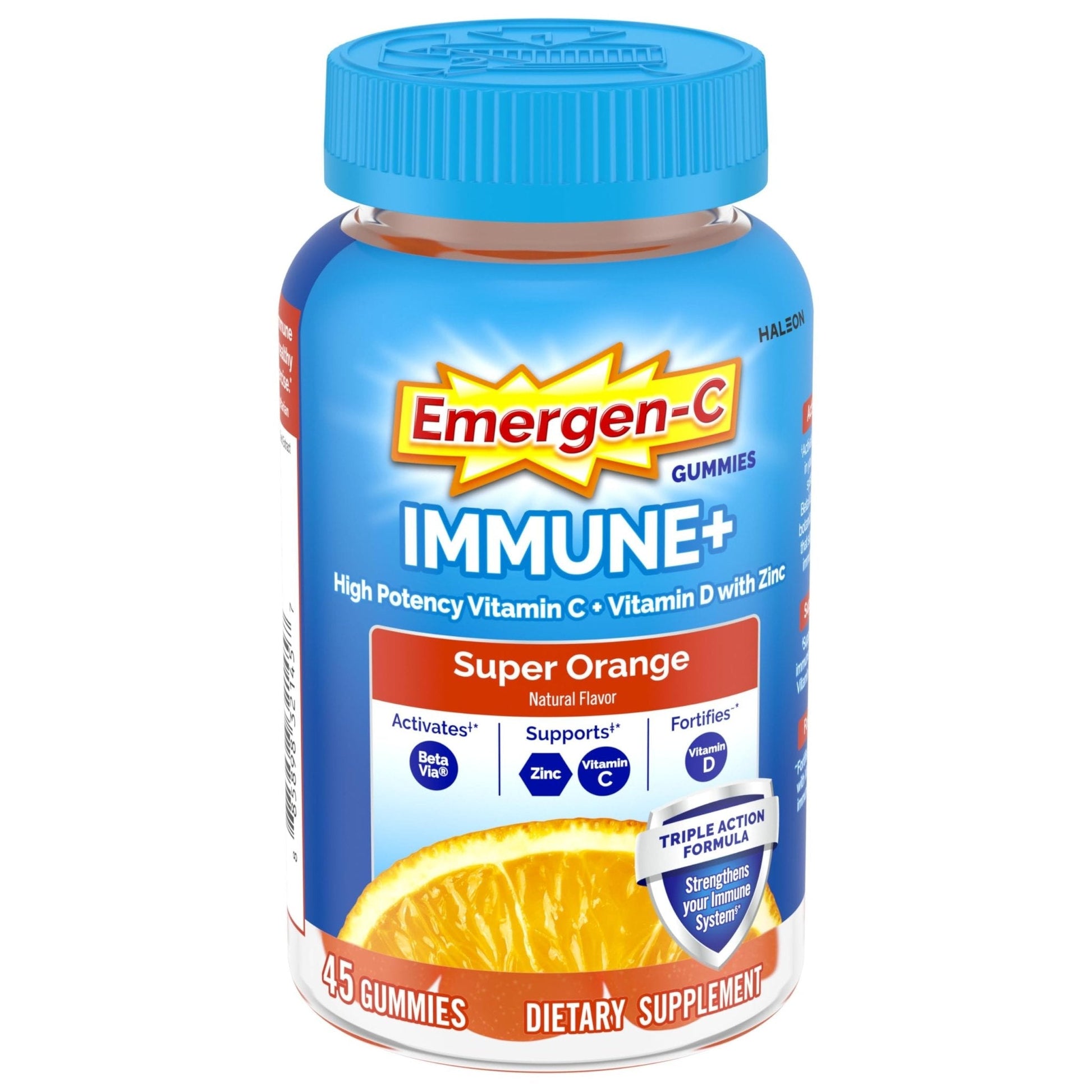 Emergen-C Immune+ Triple Action Immune Support Gummies, BetaVia (R), 1000mg Vitamin C, B Vitamins, Vitamin D and Antioxidants - Maple Wellness Supplements