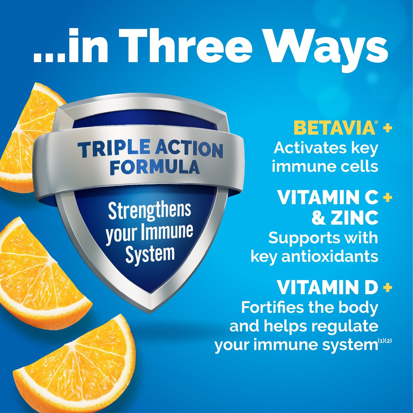 Emergen-C Immune+ Triple Action Immune Support Powder, BetaVia (R), 1000mg Vitamin C, B Vitamins, Vitamin D and Antioxidants - Maple Wellness Supplements