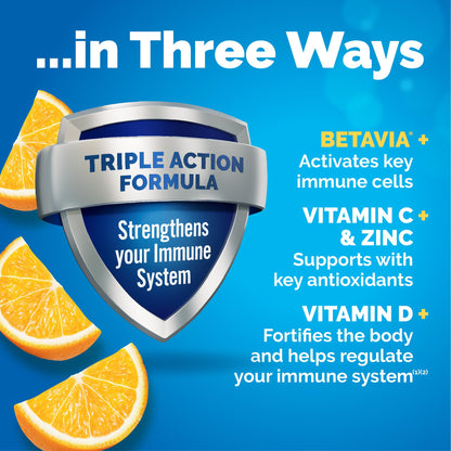 Emergen-C Immune+ Triple Action Immune Support Powder, BetaVia (R), 1000mg Vitamin C, B Vitamins, Vitamin D and Antioxidants - Maple Wellness Supplements