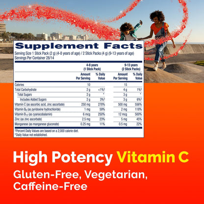 Emergen-C Kidz Crystals, On-the-Go Emergen-C Immune Support Supplement with Vitamin C, B Vitamins, Zinc and Manganese - Maple Wellness Supplements