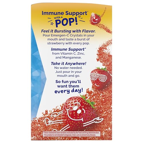Emergen-C Kidz Crystals, On-the-Go Emergen-C Immune Support Supplement with Vitamin C, B Vitamins, Zinc and Manganese - Maple Wellness Supplements
