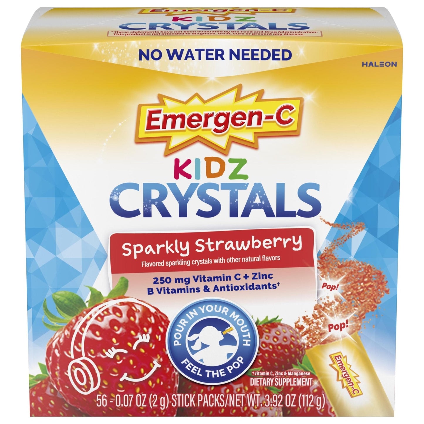 Emergen-C Kidz Crystals, On-the-Go Emergen-C Immune Support Supplement with Vitamin C, B Vitamins, Zinc and Manganese - Maple Wellness Supplements