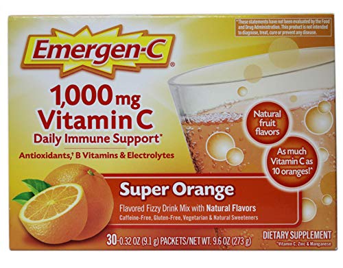 Emergen-C Super Orange Vitamin C - 30 Count (Pack of 4) (Packaging may vary) - Maple Wellness Supplements