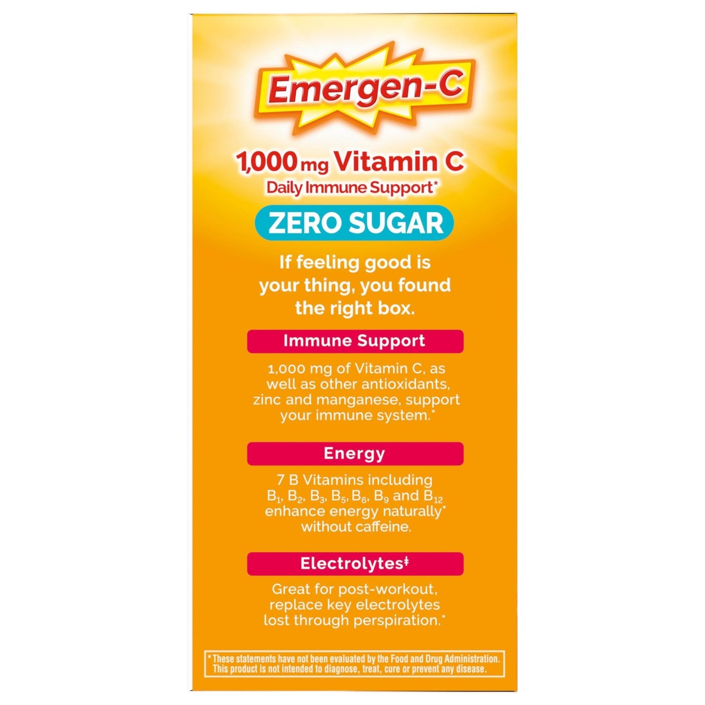 Emergen-C Zero Sugar 1000 mg Vitamin C Powder for Daily Immune Support Caffeine Free Vitamin C Supplements with Zinc and Manganese, B Vitamins and Electrolytes - Maple Wellness Supplements