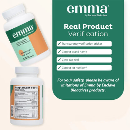 Emma Gut Health - 2 Pack - Gas and Bloating Relief, Constipation, Leaky Gut Repair - Gut Cleanse & Restore Digestion - Regulate Bowel Movement. Probiotics and Laxative Alternative, 120 Capsules - Maple Wellness Supplements