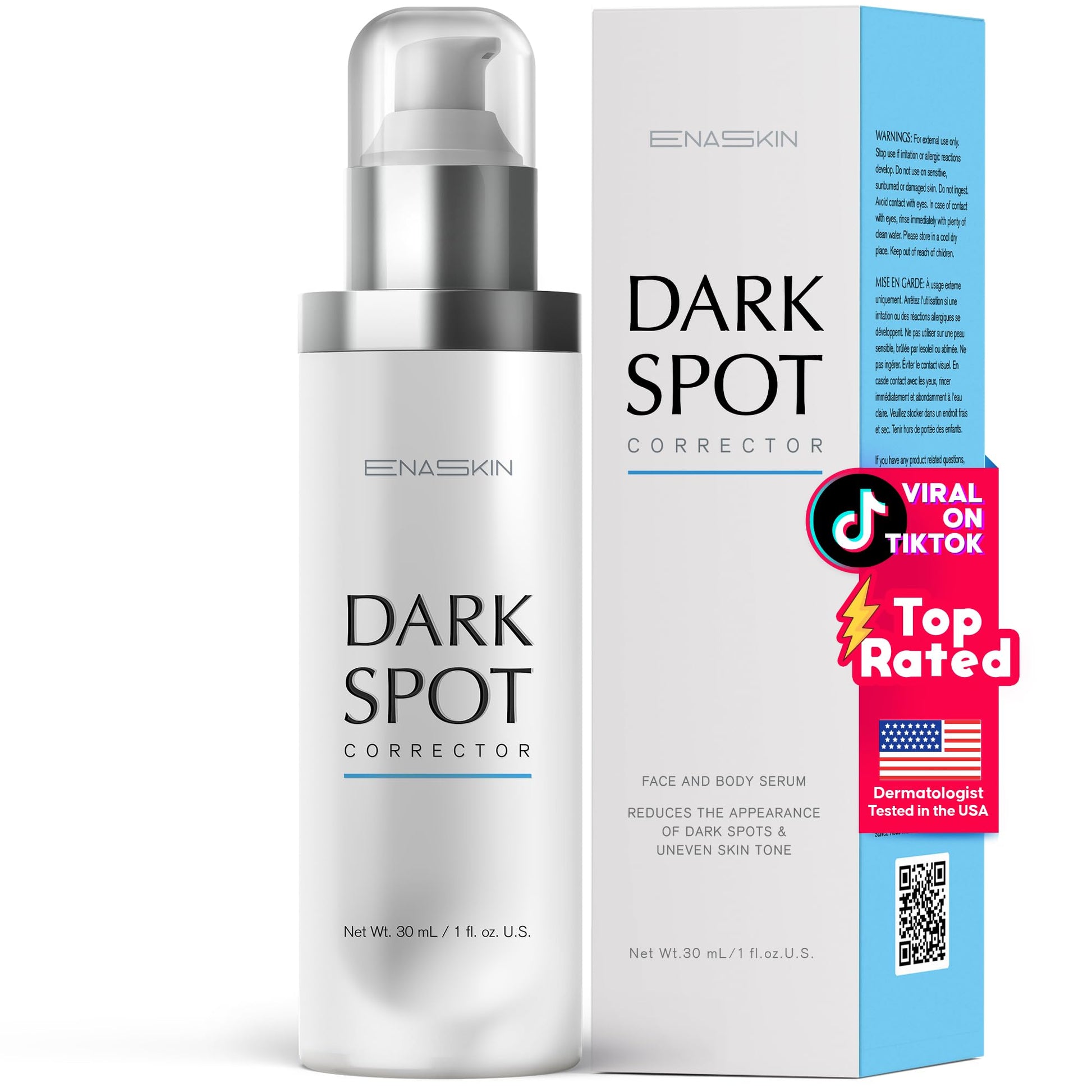 EnaSkin Dark Spot Remover Face & Body Serum: Age Spot Sun Spot Freckles Melasma Brown Spot - Maple Wellness Supplements