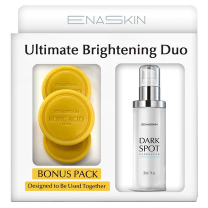 Enaskin Dark Spot Set - Serum & Soap Bars: Hyperpigmentation Body Treatment for Freckles Melasma Age Spot Sun Spot - Dark Spots Corrector Serum - Maple Wellness Supplements