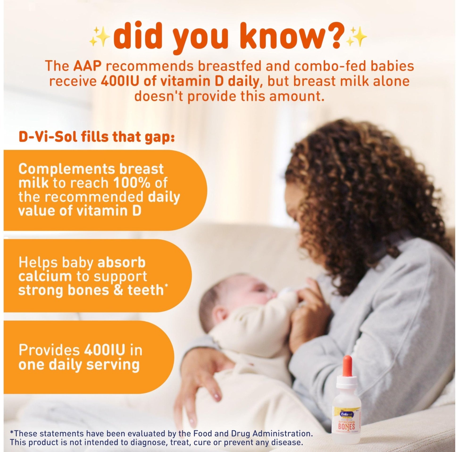 Enfamil Baby Vitamin D-Vi-Sol Liquid Supplement Drops for Infants, Supporting Strong Teeth & Bones in Newborn Babies, Easy-to-Use - Maple Wellness Supplements