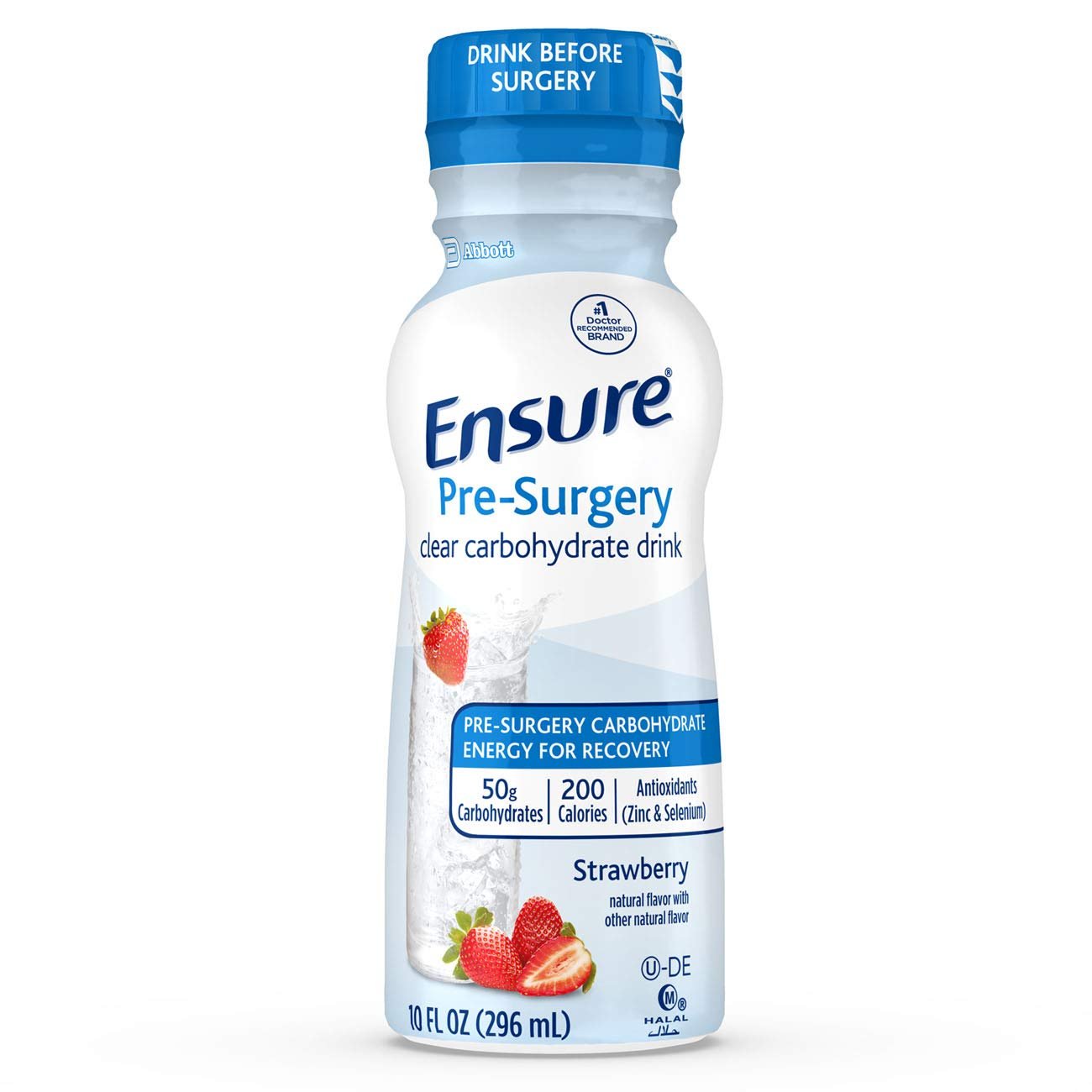 Ensure Pre-Surgery, Clear Carbohydrate Drink, Strawberry, 10 fl oz, 4 Count - Maple Wellness Supplements