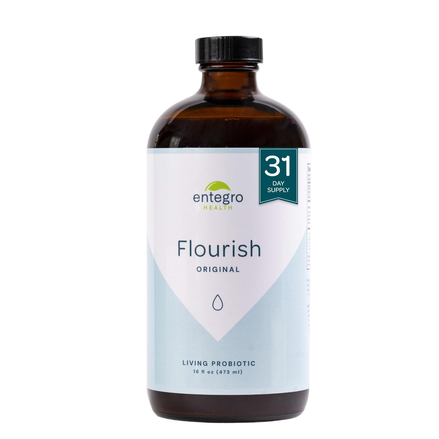 ENTEGRO Flourish Original Liquid Probiotic & Postbiotic Supplement - Glass | 11 Live Cultures | Gut & Digestive Health for Women, Men & Kids | Organic, Vegan - Maple Wellness Supplements