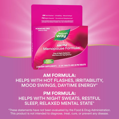 Enzymatic Therapy AM/ PM Menopause Hormone-Free Formula Daytime Energy & Restful Sleep (60 Count) - Maple Wellness Supplements