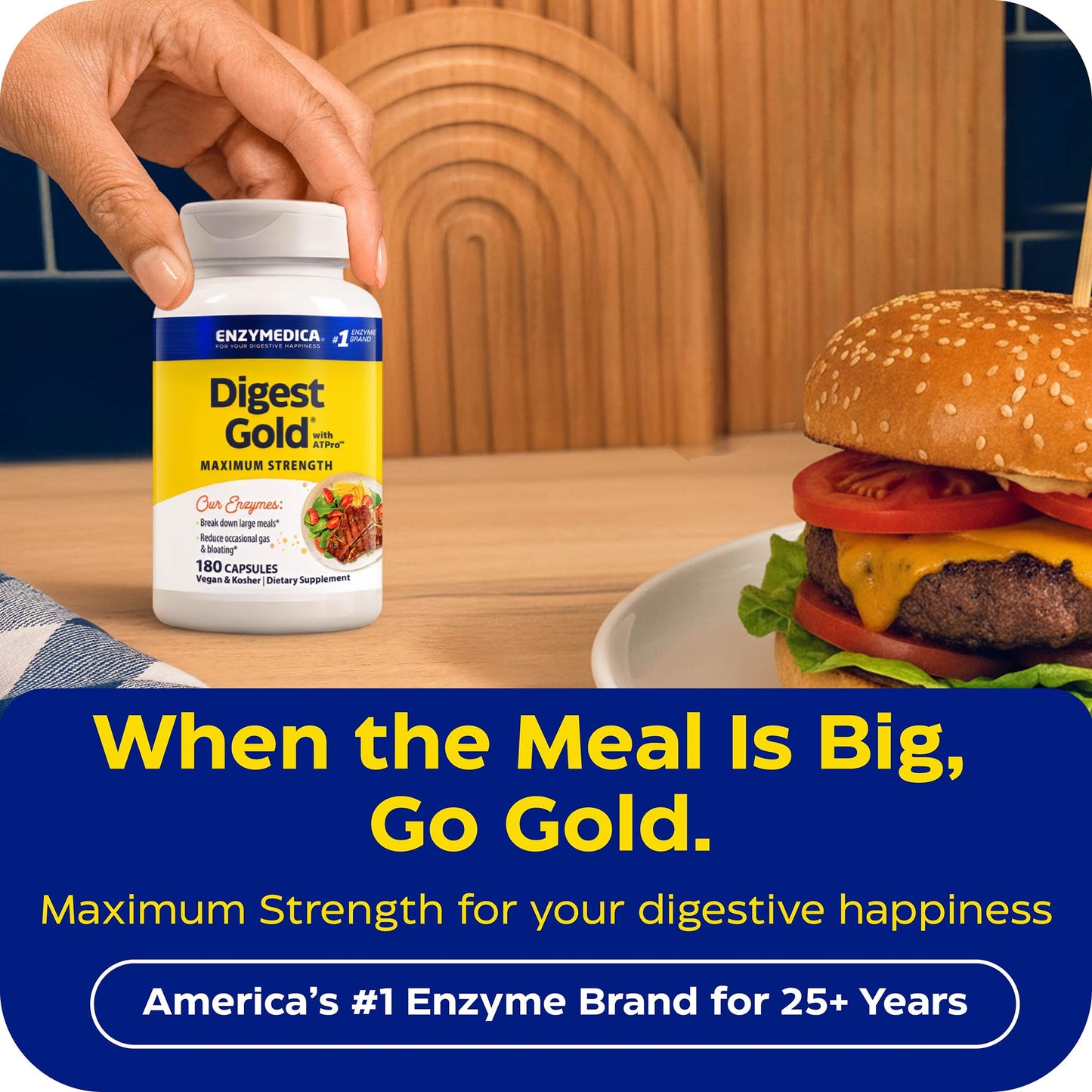 Enzymedica Digest Gold - Digestive Enzyme Supplement for Women & Men, Enzyme Capsules for Digestion, Gut Health Support, Helps Gas & Bloating, ATPro Energy Support, - Maple Wellness Supplements