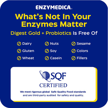Enzymedica Digest Gold + Probiotics - Digestive Enzyme Supplement for Women & Men, Enzyme and Probiotic Capsules for Digestion, Gut Health Support, - Maple Wellness Supplements