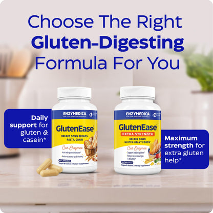 Enzymedica GlutenEase - Digestive Enzyme Supplement for Women & Men, Gluten & Casein Sensitivity Support, Enzymes for Digestion & Gut Health - Maple Wellness Supplements