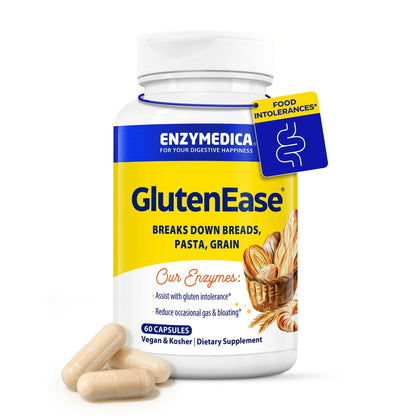 Enzymedica GlutenEase - Digestive Enzyme Supplement for Women & Men, Gluten & Casein Sensitivity Support, Enzymes for Digestion & Gut Health - Maple Wellness Supplements