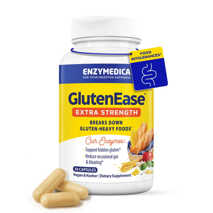 Enzymedica - GlutenEase Extra Strength, Complete Gluten & Casein Formula with Digestive Enzymes + DPP-IV, 30 Capsules - Maple Wellness Supplements