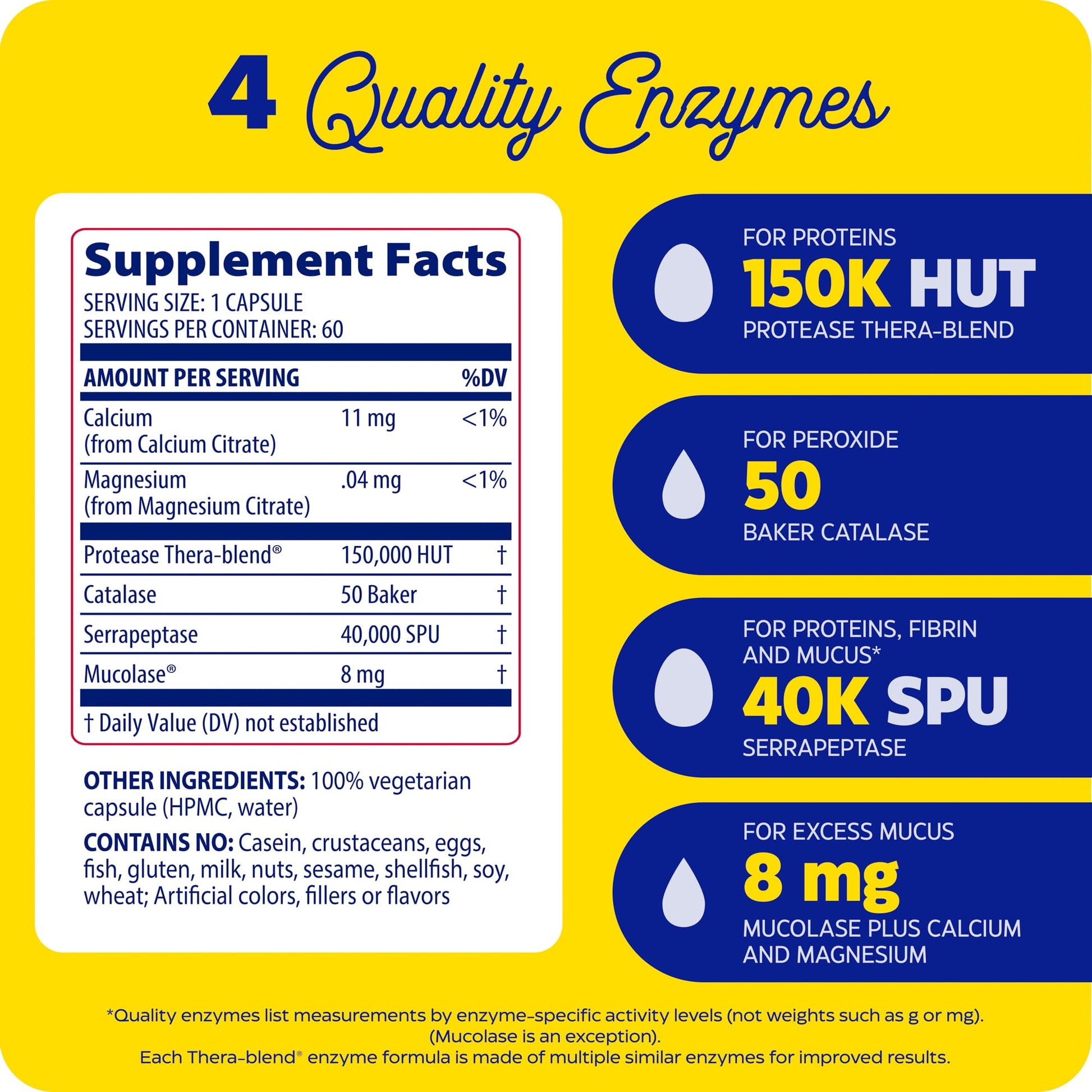 Enzymedica Immune Defense Regular Strength Caps - Proteolytic Enzyme Supplement for Men & Women, Immune Health Support Supplement with Protease, Catalase - Maple Wellness Supplements