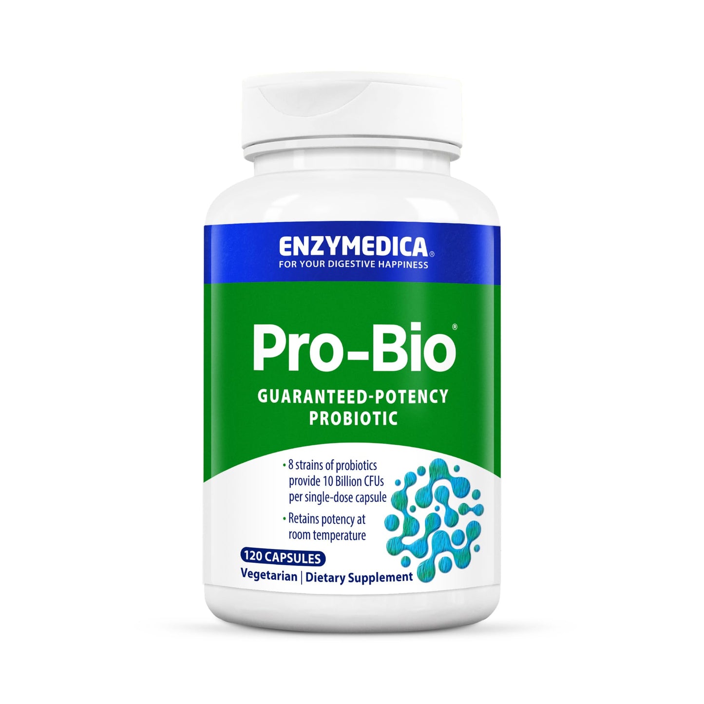 Enzymedica Pro-Bio Probiotic Supplement for Digestive & Gut Health - Daily Probiotic Capsules for Women & Men, 10 Billion CFU, Helps Reduce Gas & Bloating, - Maple Wellness Supplements